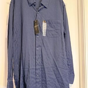 Axist Men's Blue Striped Dress Shirt